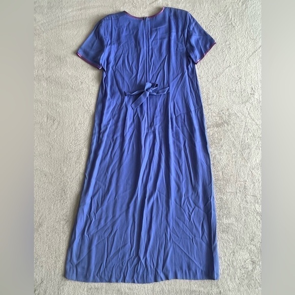 Vintage 90s purple front pleated midi dress size12 - Picture 3 of 12